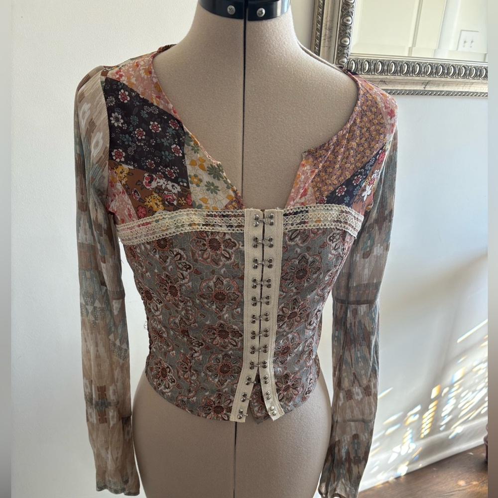 Floral Patchwork Long Sleeve Top